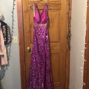 Pink Sequin prom dress